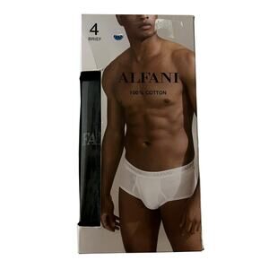 Alfani Men's Four Pack 100% Black Tagless Underwear Briefs XXL New